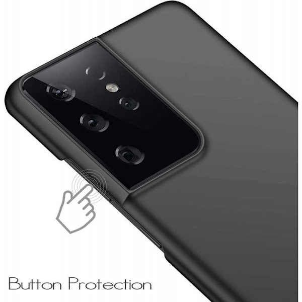 Samsung S21 Ultra Gummibelagd Mattsvart Skal Basic V2 Black