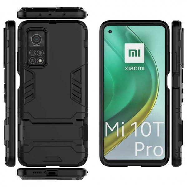 Xiaomi Mi 10T / 10T Pro iskunkestävä kotelo ja kickstand ThinArmor Black