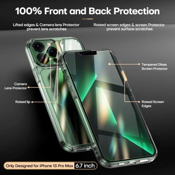 Komplett 3-i-1 beskyttelse for iPhone 12/12 Pro / 12 Pro Max / 1 Transparent iPhone 12 Pro Max