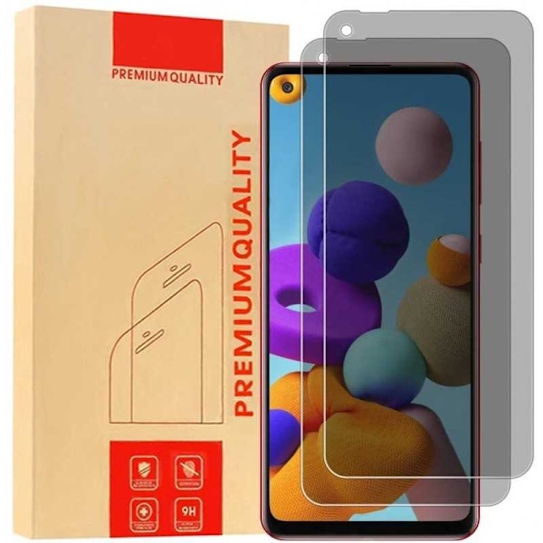 Samsung A21s Privacy Hærdet glas 0,26 mm 2,5D 9H Transparent