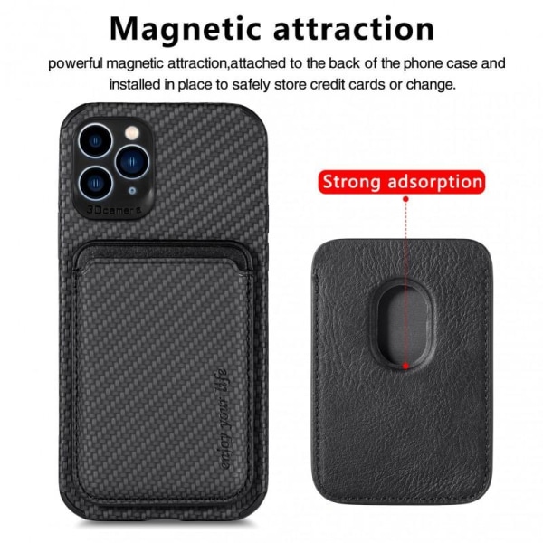 iPhone 11 Pro Stöttåligt skal med Magnetisk Korthållare Magsafe Svart