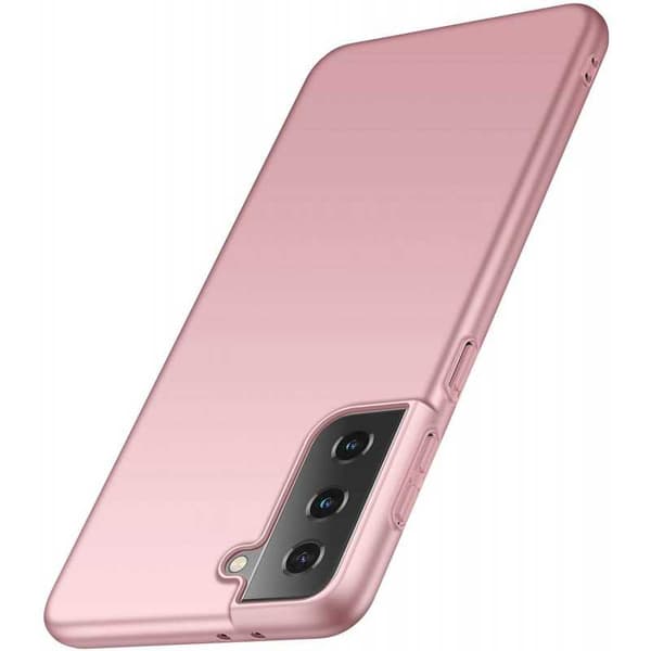 Samsung S21 Plus Ultraohut kumipinnoitettu Cover Basic V2 Pink gold