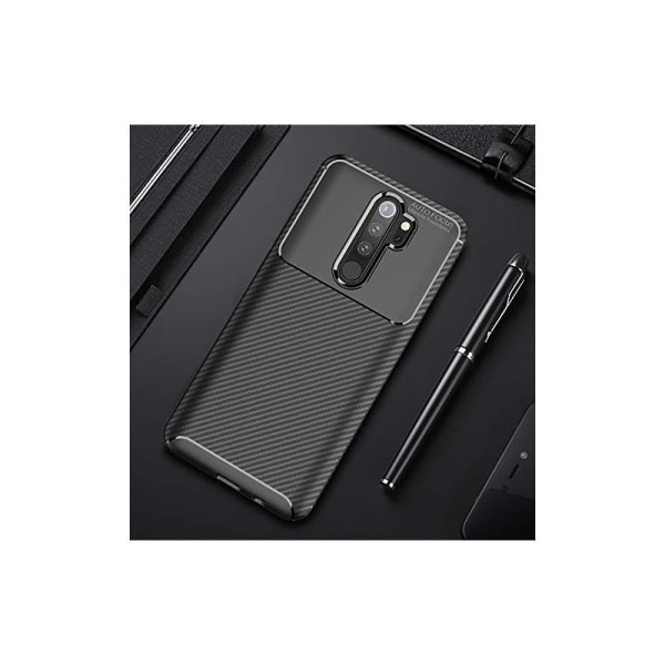 Xiaomi Redmi Note 8 Pro Iskunkestävä Slim Cover FullCarbon V4 Black