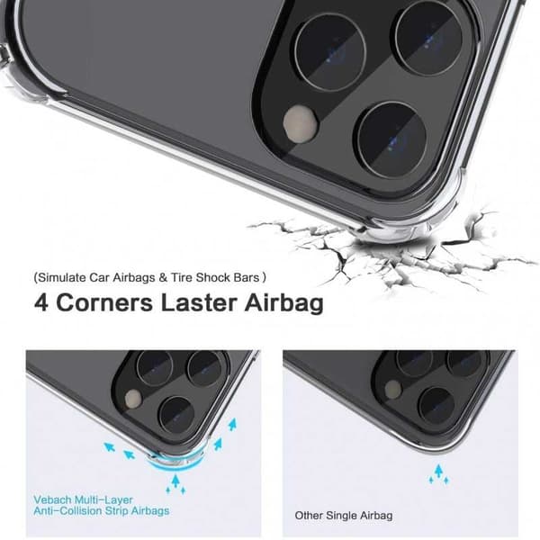 iPhone 12 Pro iskuja vaimentava silikonikotelo Shockr Transparent