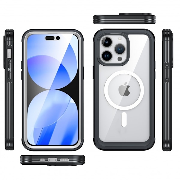 iPhone 15 Pro Max Heltäckande Magsafe Premium 3D Skal 3in1 ThreeSixty