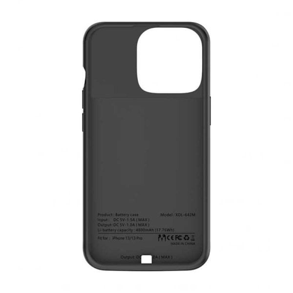 iPhone 13 Stöttåligt Batteriskal Titan V2 4800mAh Svart