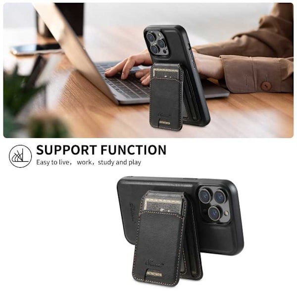 Suteni™ 2in1 Magsafe etui med kortholder iPhone 13 Pro - Svart
