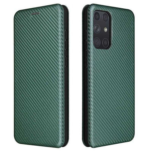 Samsung A72 5G Flip Case -korttipaikka CarbonDreams Green Green