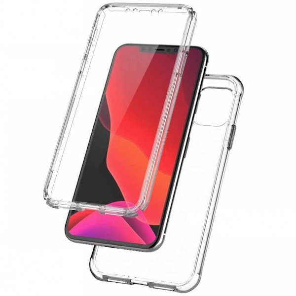 360° täysin peittävä ja iskuja vaimentava kotelo iPhone 11 Prolle Transparent