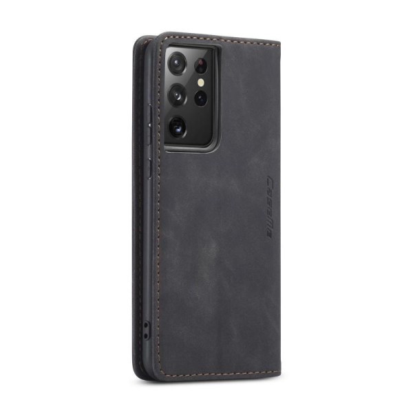 Samsung S21 Ultra Eksklusiv Elegant Flip Case CaseMe 3-RUMMET Black