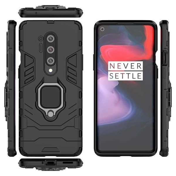 OnePlus 8 Pro Shockproof Cover med Ring Holder ThinArmor Black