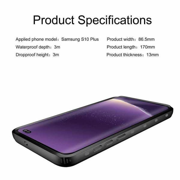 Samsung S10 Full Coverage Vedenpitävä Premium Suoja - 3m Transparent