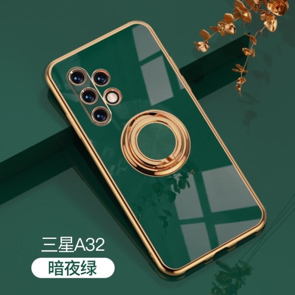 Samsung A32 5G Elegant og støtsikker veske med ringholder Flawle Mörkgrön