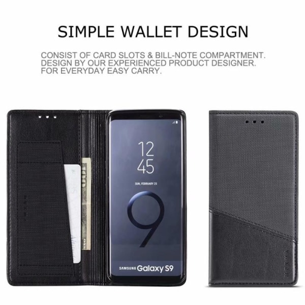 Samsung S9 Elegant etui i PU-læder med RFID-blok Black