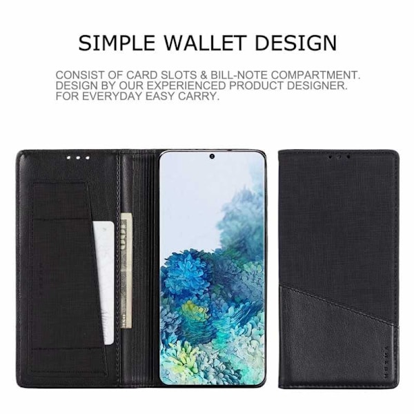 Samsung S20 Plus Elegant Fodral i PU-Läder med RFID Block Svart