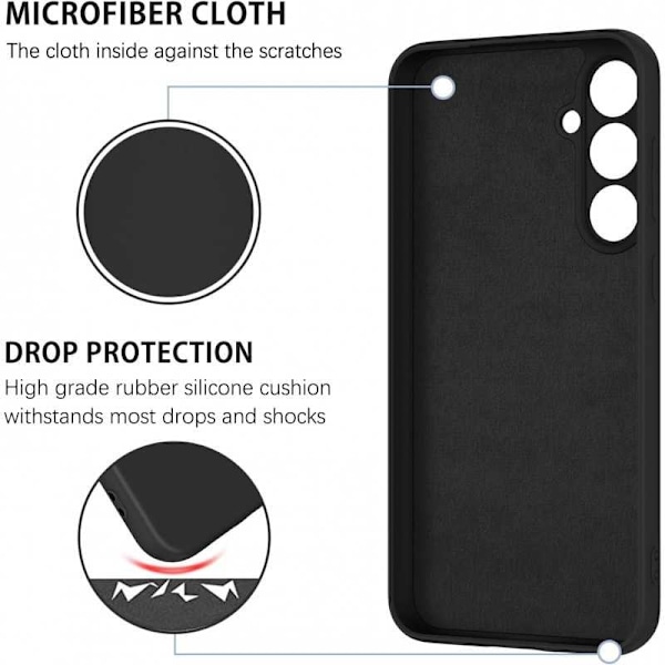 Samsung S24 stødsikkert cover med ringholder CamShield - Sort