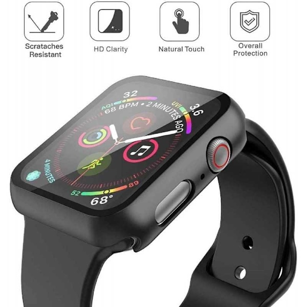 2-PACK Apple Watch 44mm iskuja vaimentava kansi 9H karkaistu lasi 2in1 Rosenguld