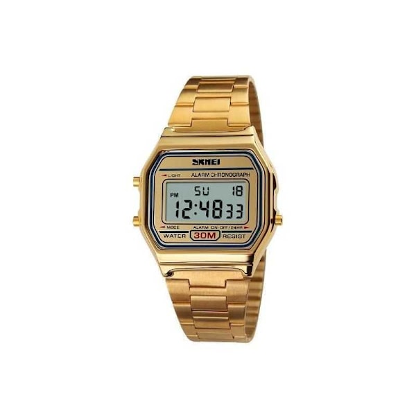 Digital Retro Klocka Guld Guld