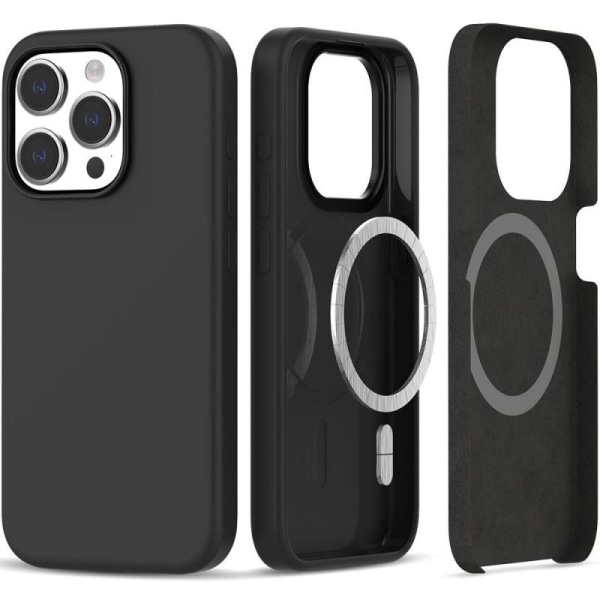 Gummibelagt Minimalistisk MagSafe-deksel iPhone 14 Pro Max - Sva Black