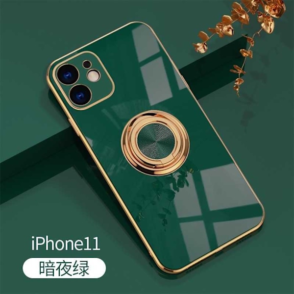 Tyylikäs ja iskunkestävä iPhone 11 -kotelo, jossa on Flawless sormusteline Svart