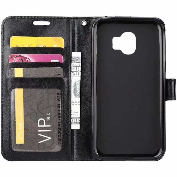 Samsung J6 2018 Pung-etui PU-læder 4-KOMPARTMENT (SM-J600FN) Black