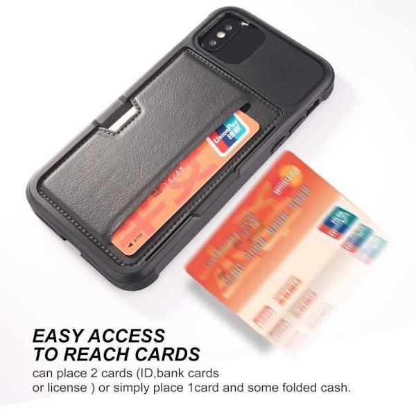 iPhone XS stødsikkert cover med kortrum Solid V2 Black