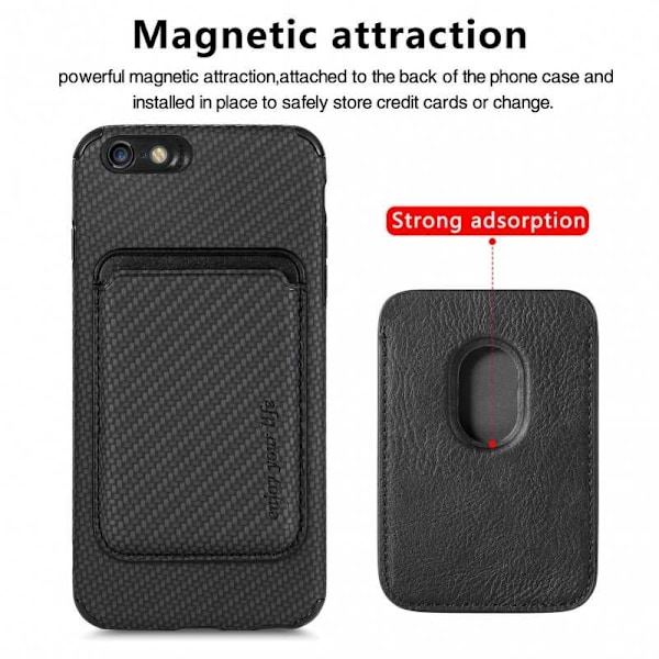 Iskunkestävä kuori Magsafe RFID:llä magneettikorttipidikkeellä iPhone 6/6S Black
