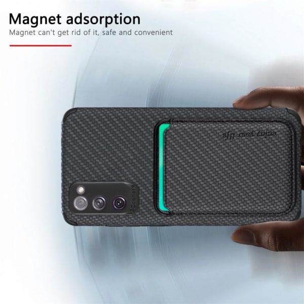 Samsung S20 FE Stødsikker skal med magnetkortholder Magsafe RFID Black