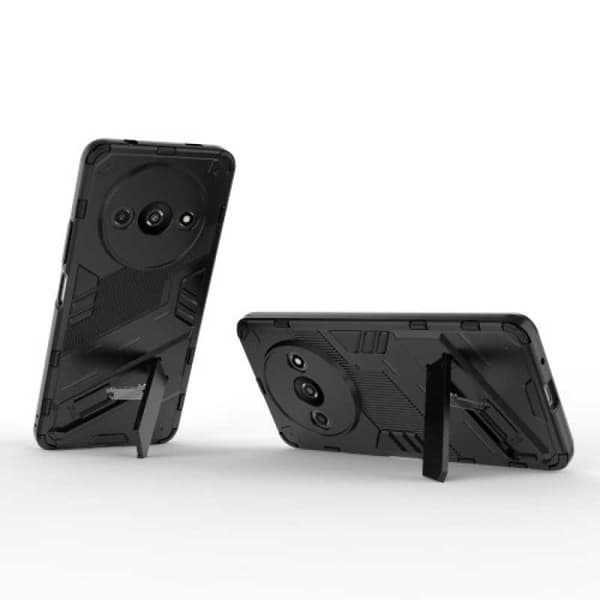 Redmi A3 Stöttåligt Skal med Kickstand ThinArmor V2 - Svart
