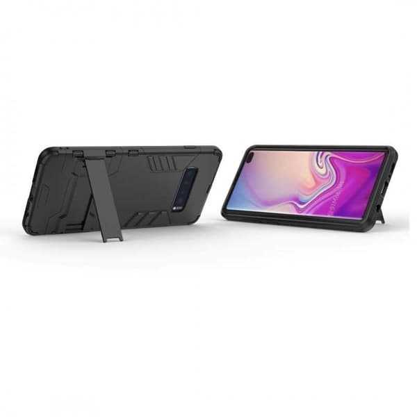 Samsung S10 Plus iskunkestävä kotelo jalustalla ThinArmor Black
