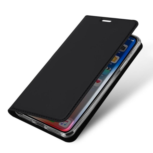 iPhone XR Exclusive Flip Case Smooth-kortspor Black