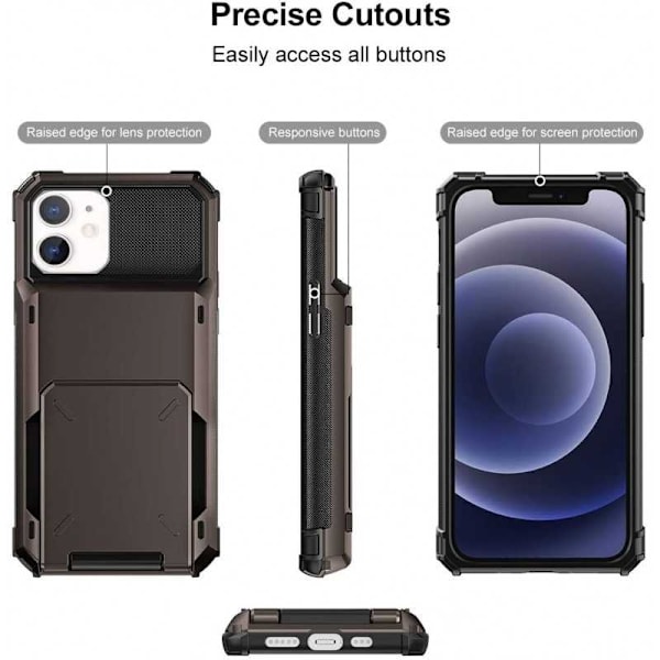 iPhone 12:n iskunkestävä kotelo Void-korttipaikalla Black