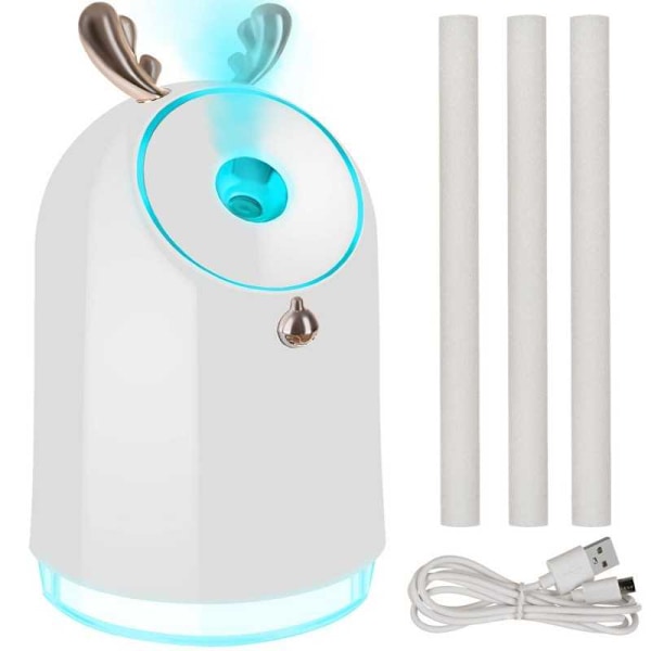 Luftfuktare Aromaterapi med LED belysning USB Vit