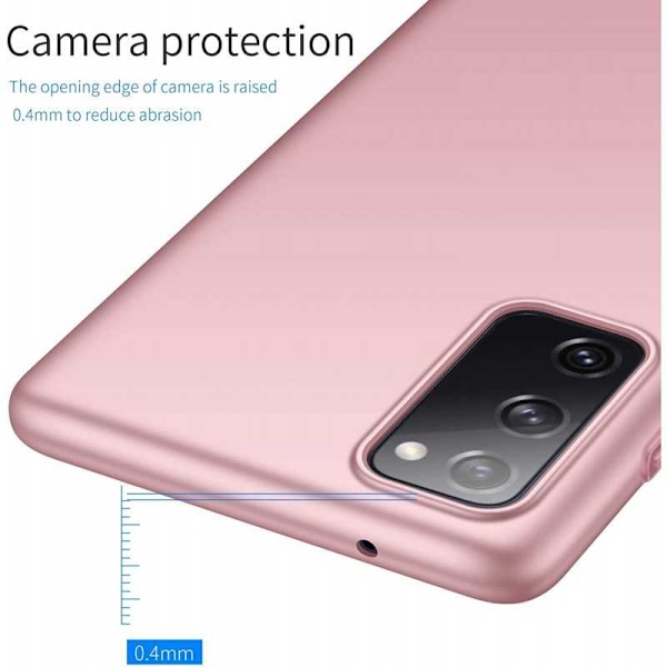 Samsung S20 FE Erittäin ohut kumipinnoitettu Cover Basic V2 Pink gold