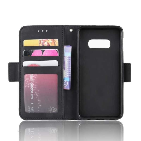 Samsung Galaxy S10e -lompakkokotelo PU-nahkainen 6-TASKUT Winston V3 Black