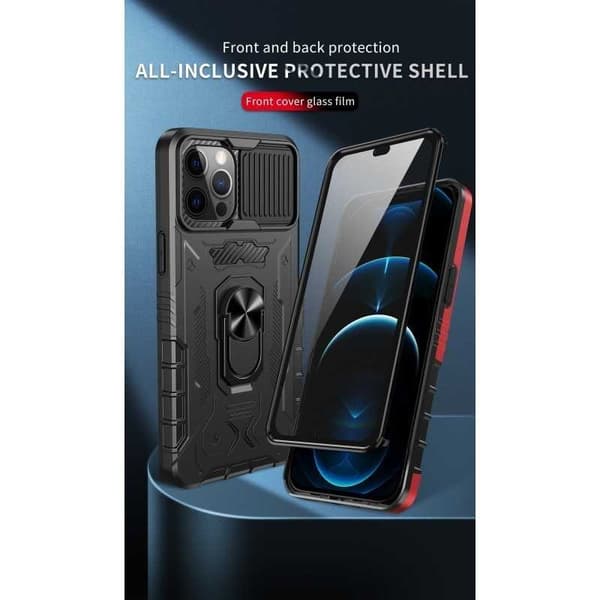 iPhone 14 Pro Max Heltäckande Premium 3D Skal ThreeSixty CamShield Svart