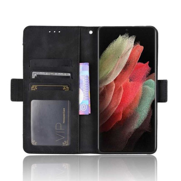 Samsung S21 Ultra Plånboksfodral PU-Läder 6-FACK Winston V3 Svart