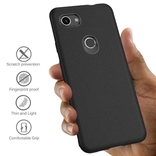 Google Pixel 3a Iskunkestävä FullCarbon V3 Black