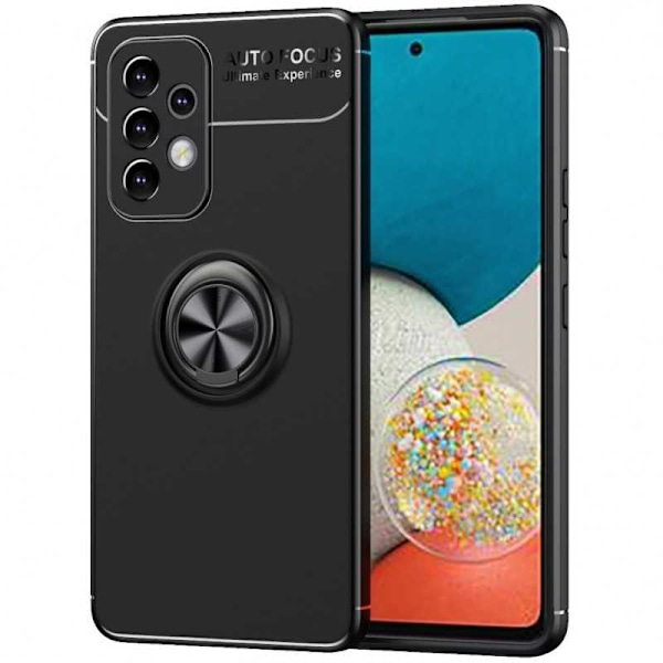 Samsung A33 5G praktisk stødsikkert cover med ringholder V3 Black