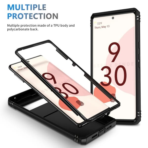 Google Pixel 8a Hybridskal med Ringhållare & Kameraskydd - Svart