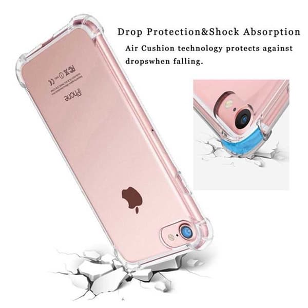 iPhone 8 Iskuja vaimentava silikonikuori Shockr Transparent