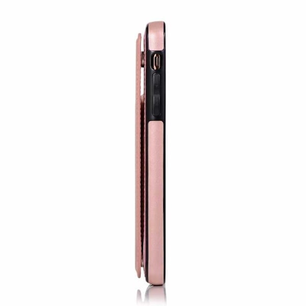 iPhone 11 Pro Iskunkestävä Kotelo Korttiteline 3-POCKET Flippr V2 Pink gold