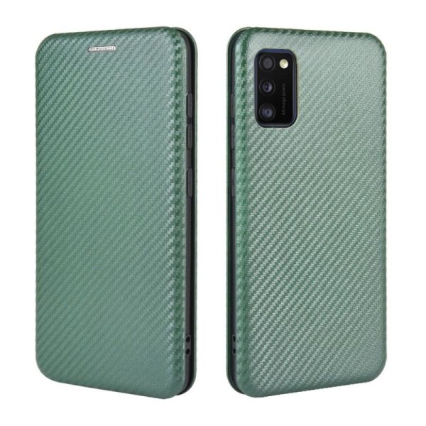 Samsung A41 Flip Case Kortrum CarbonDreams Grøn Green