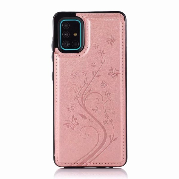 Samsung A71 iskunkestävä kotelo, 3-taskuinen Flippr V2 Pink gold