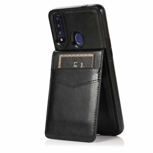 Samsung A20s Mobilskal Korthållare 5-FACK Retro V3 Svart