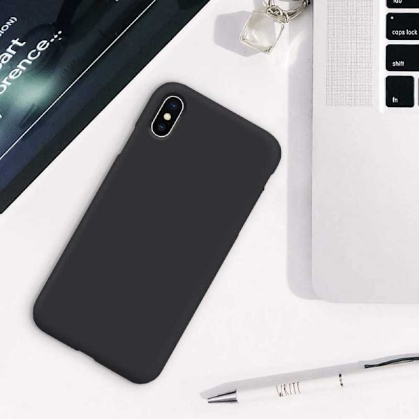 iPhone X gummibelagt mat sort silikonecover Svart
