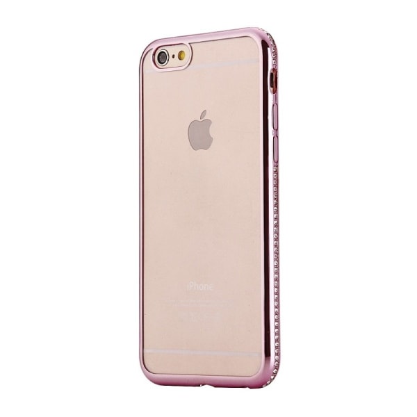iPhone SE (2020 & 2022) Stødabsorberende gummicover med Strass Guld