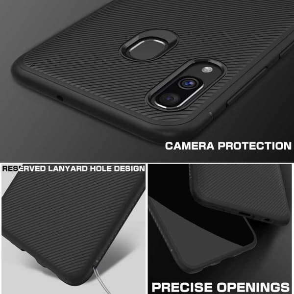 Samsung A40 iskunkestävä suojus FullCarbon V3 Black