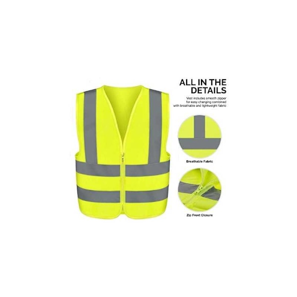 Professionel refleksvest til voksne One-Size Yellow