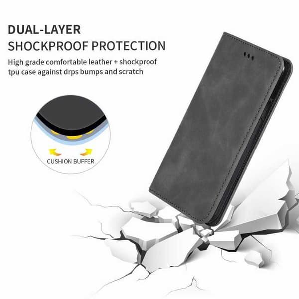 OnePlus 7 Flipfodral Kortfack Mocka Svart